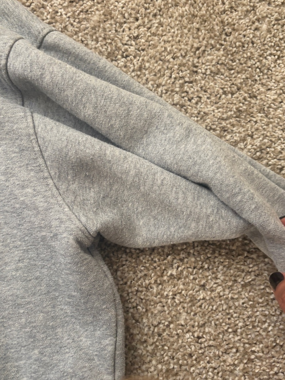 Nike Light Gray Pullover Hoodie with Small Swoosh - Picture 4 of 8